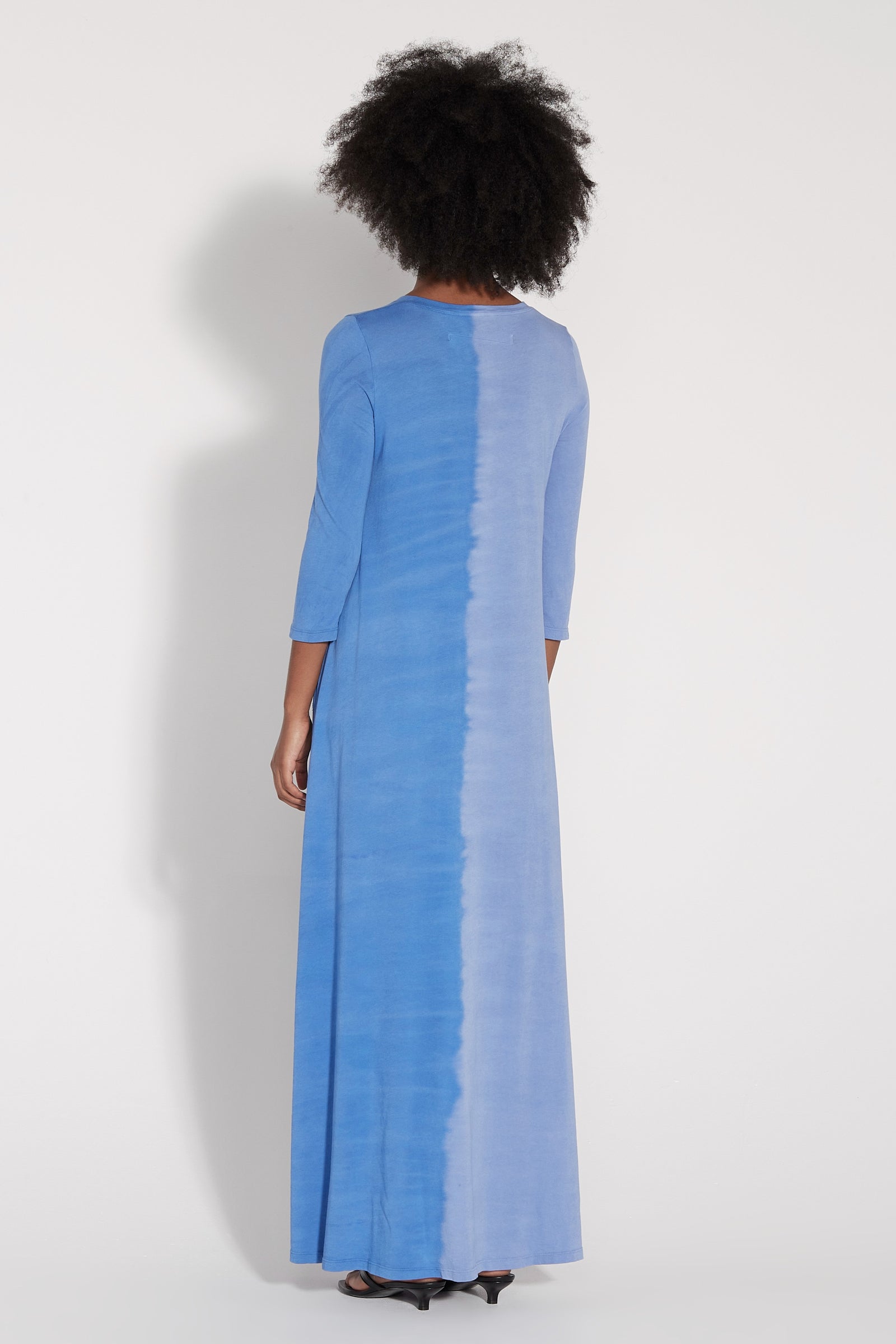 Patchwork Classic Jersey Drama Maxi Dress Full Back View 