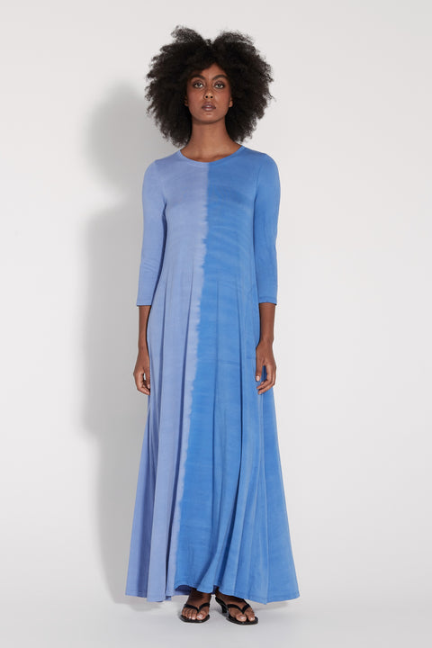 Patchwork Classic Jersey Drama Maxi Dress Full Front View    View 1 