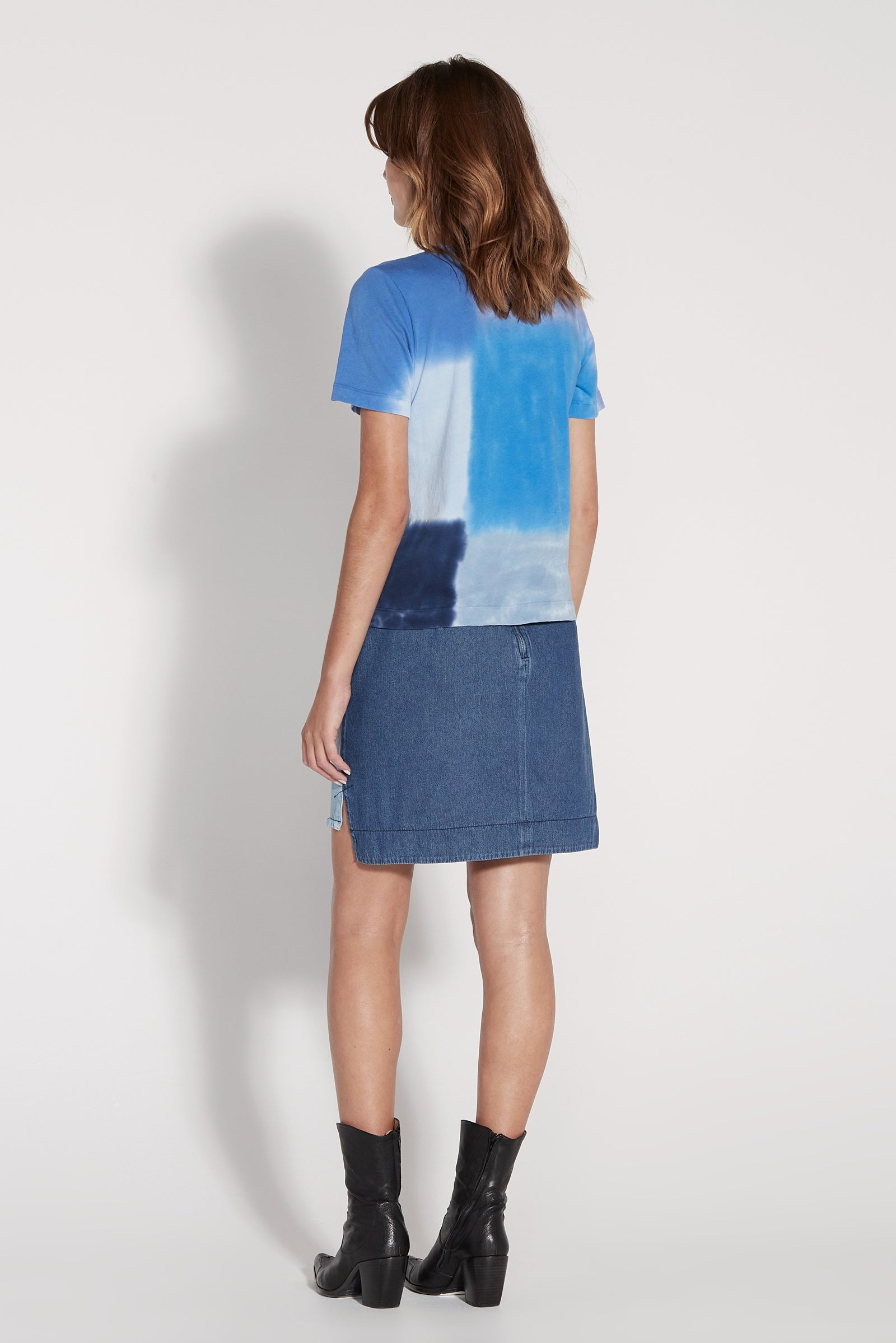 Blue Patchwork  Classic Jersey Boy Tee Full Back View