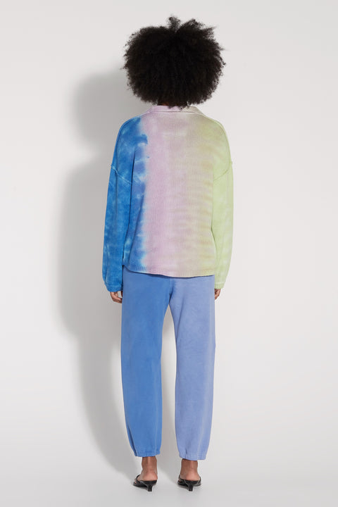 Lime, Lavendar, Blue Tie Dye Sweater Diana Polo RA-SWEATER ARCHIVE-SPRING1'23      View 3 