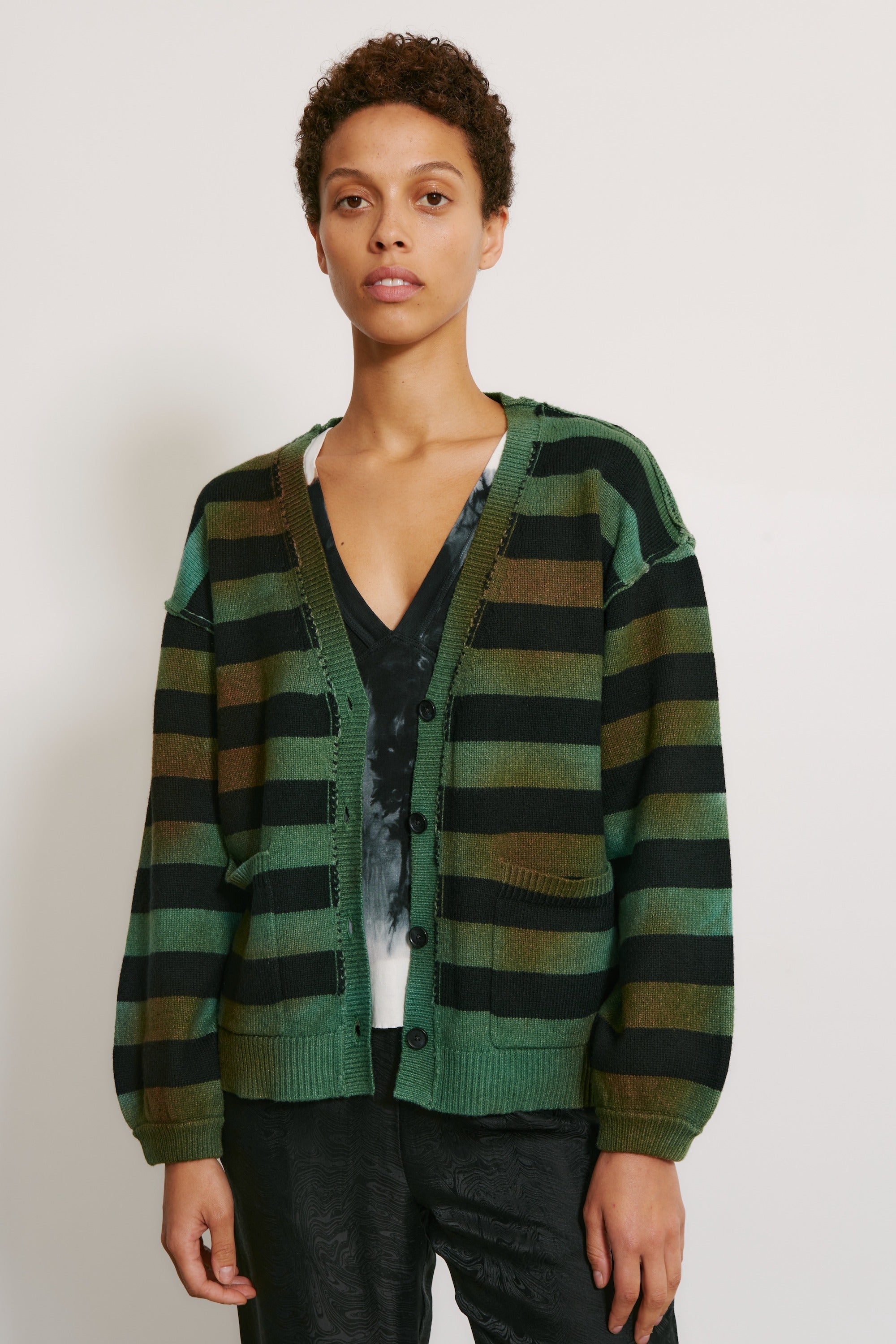 Forest Stripe Tie Dye Viola Cardigan