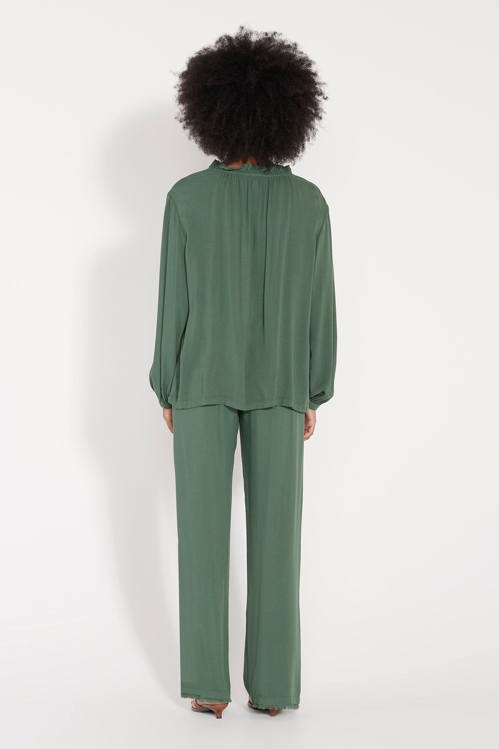 Forest Viscose Victoria Blouse Full Back View
