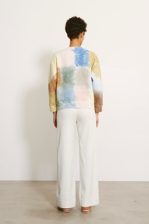 Multicolor Patchwork Yves Sweatshirt Full Back View   View 4 