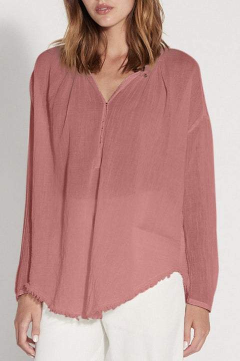 NWT Express Dusty Rose Blush Pink Velvet Long Sleeve Blouse Top Ruched  Front XS