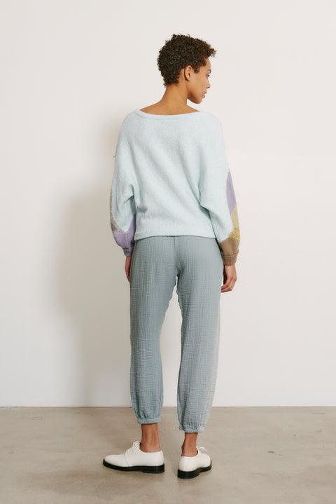 Pale Blue Hazel Pullover Full Back View   View 4 