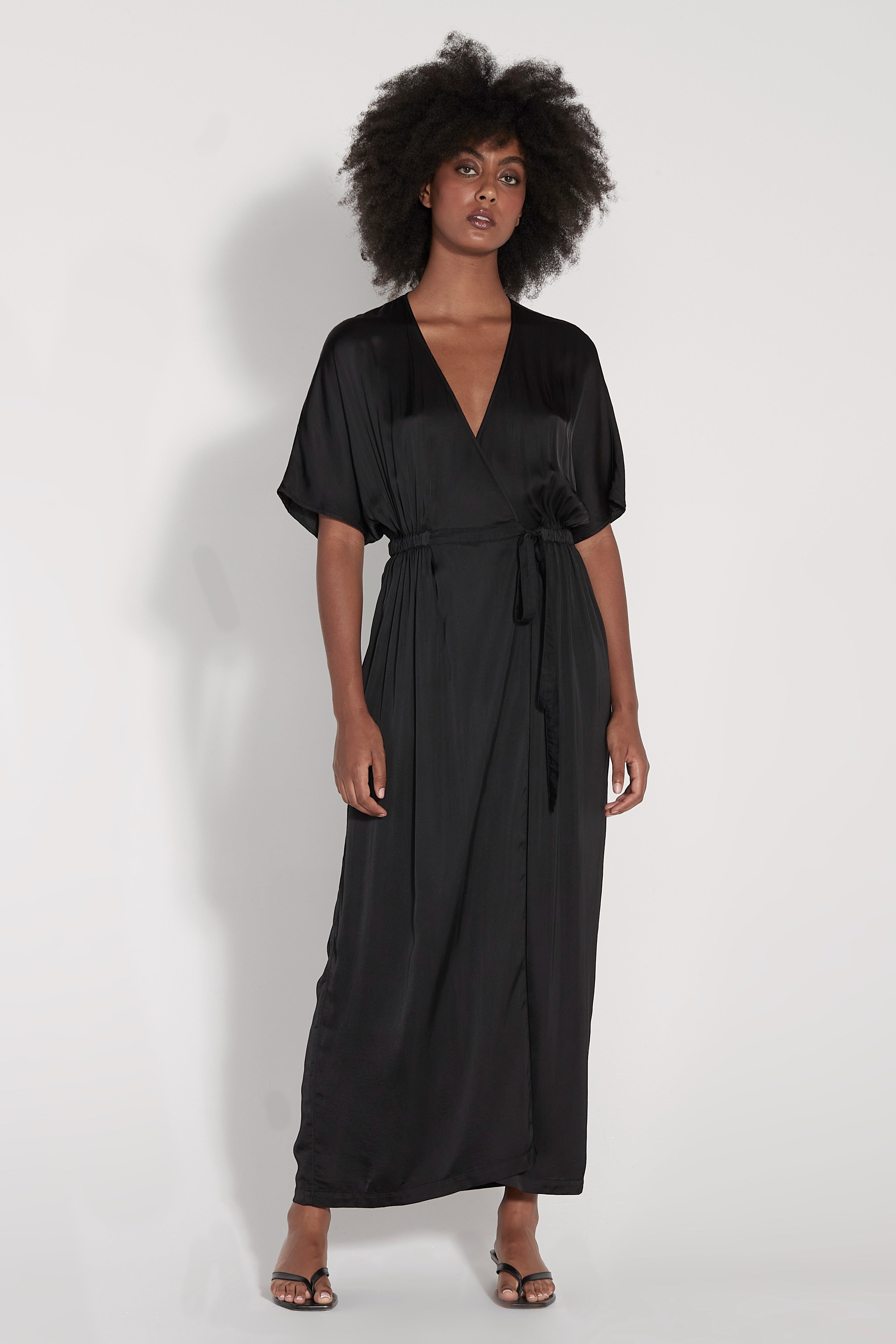 Black Viscose Linda Dress – Raquel Allegra