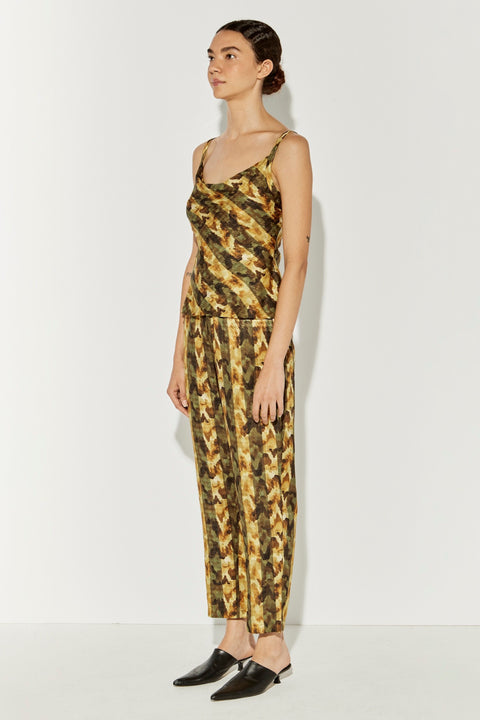 Yellow Trees Printed Silk Colette Cami RA- TOP ARCHIVE-PRESPRING'23      View 3 