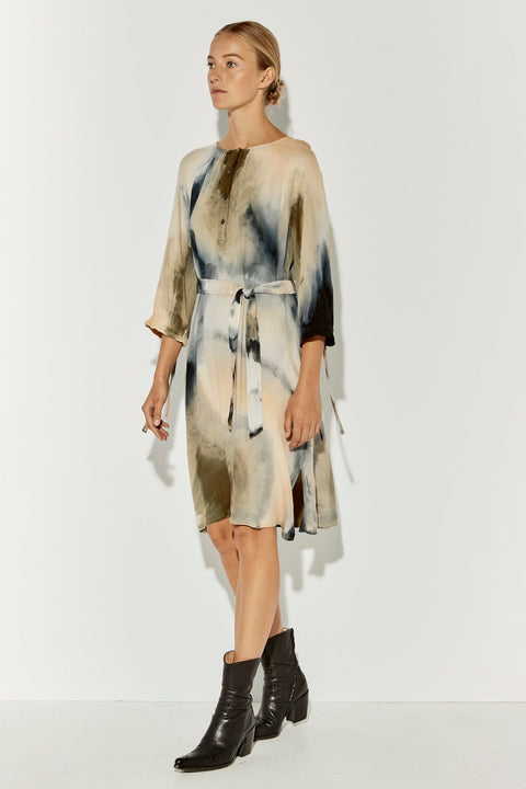 Camo Viscose Amber Dress Full Side View   View 3 